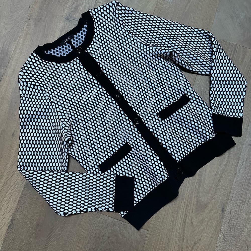 Carlisle black and white cardigan